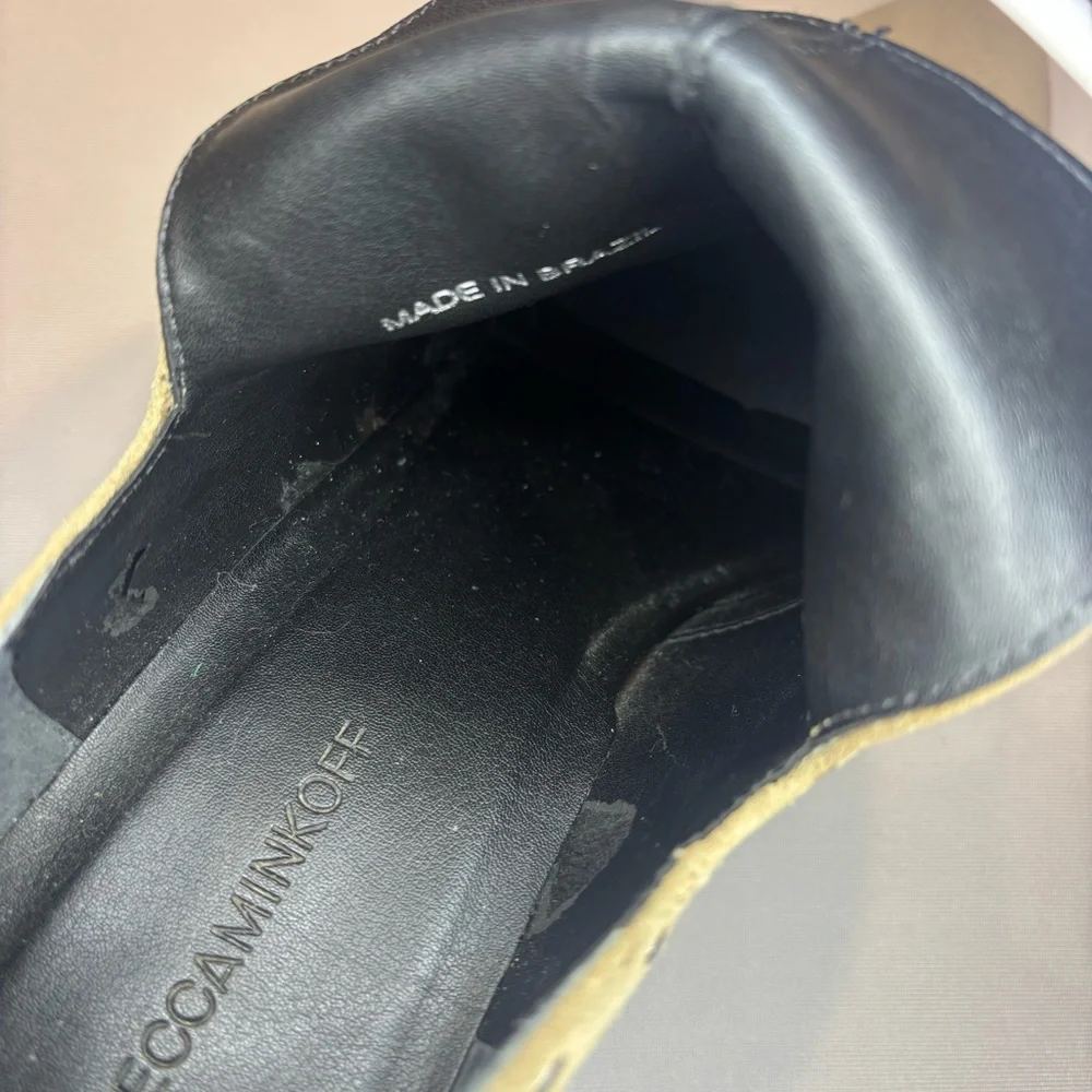 REBECCA MINKOFF Suede‎ Tan Booties with Small Heel and Stud Accent Size 10